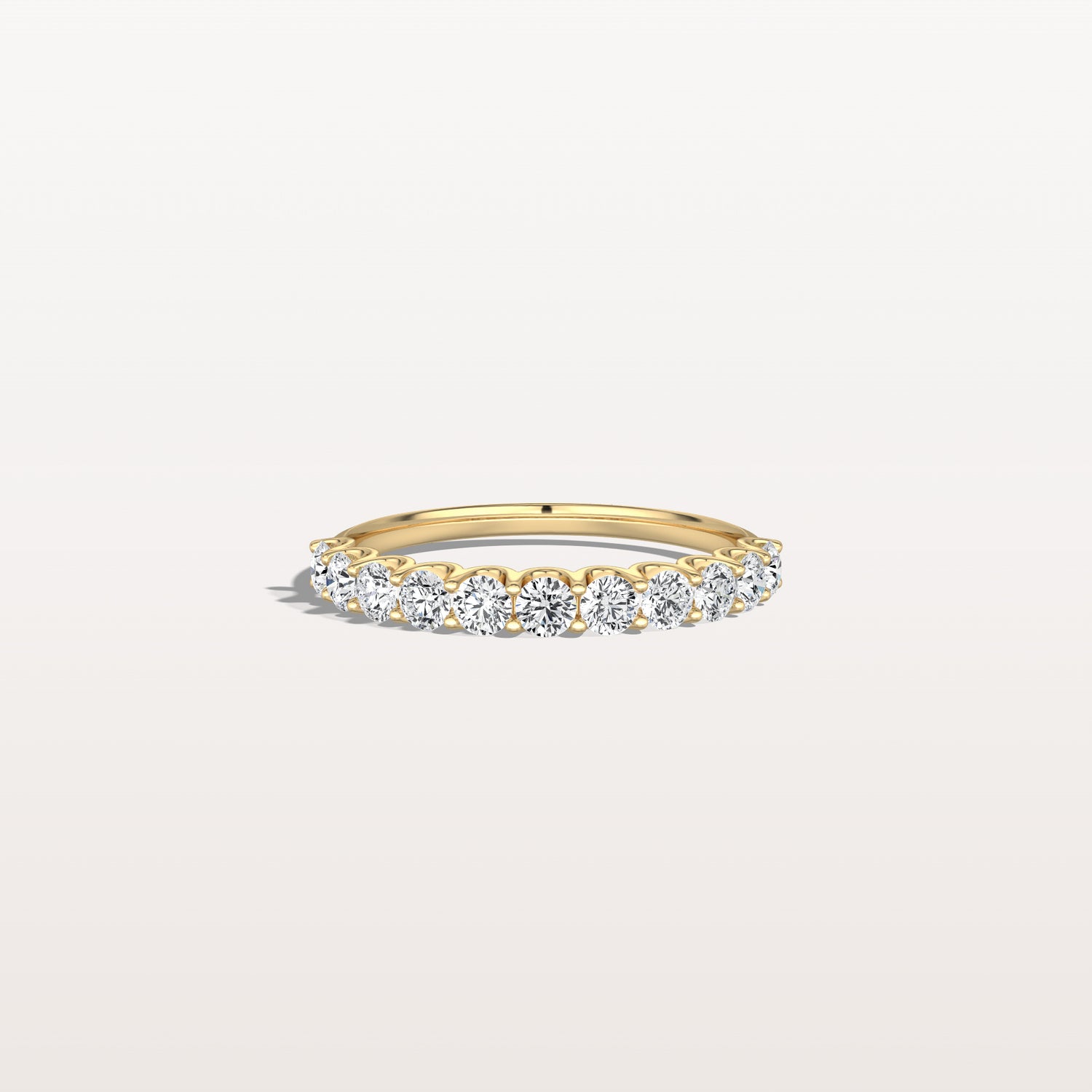 0.85CTW Lab Diamond U Prong Half Eternity Ring in 14K Solid Gold/Platinum - Rings