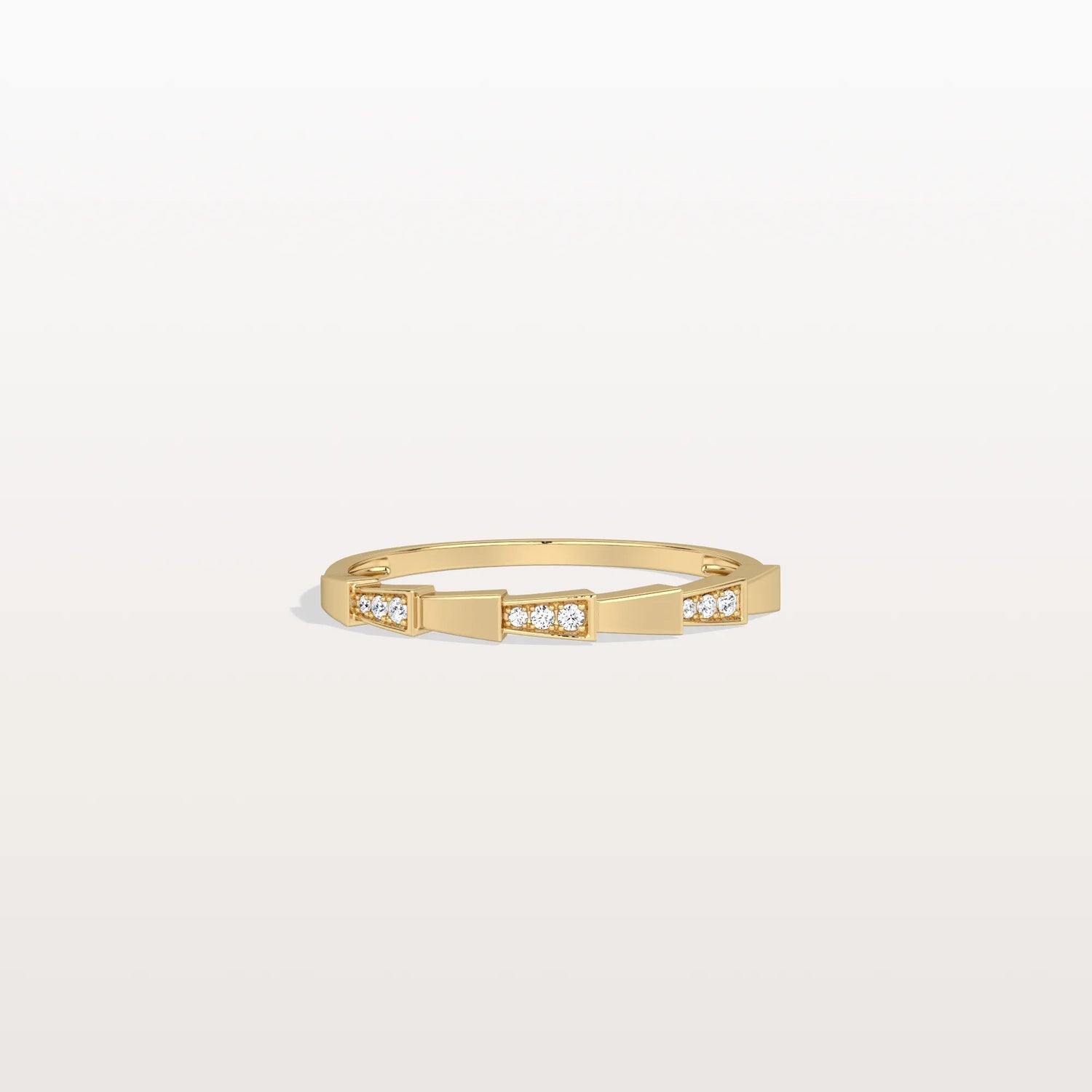 Lab Grown Diamond Stackable Ring in 14K Gold/Platinum - Viper Design - Rings