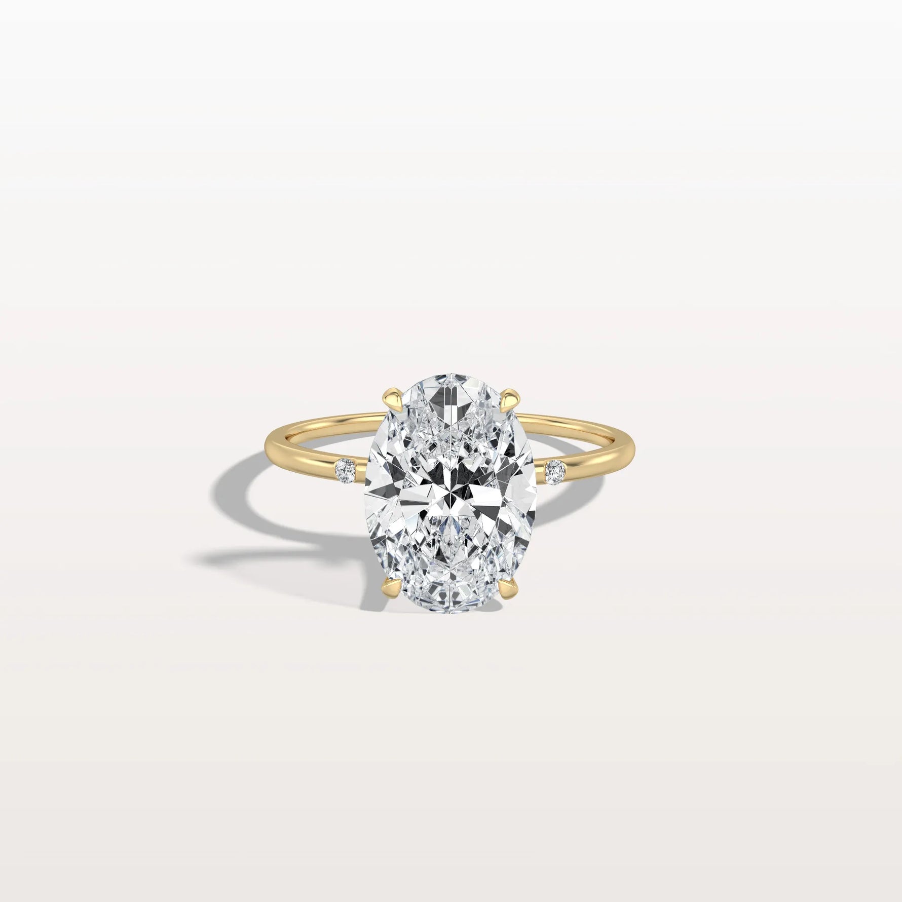 3CT Oval Lab Grown Diamond Hidden Halo Engagement Ring - Rings