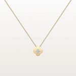 Lab Grown Diamond Clover Necklace in 14K Solid Gold/Platinum - Necklaces