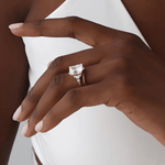 3CT Radiant Cut Lab Diamond Side Stone Engagement Ring - Rings
