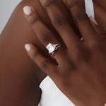 3CT Radiant Cut Lab Diamond Side Stone Engagement Ring - Rings