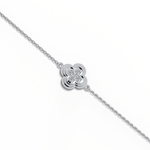 Lab Grown Diamond Station Clover Bracelet in 14K Solid Gold/Platinum - Bracelets