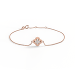 Lab Grown Diamond Station Clover Bracelet in 14K Solid Gold/Platinum - Bracelets