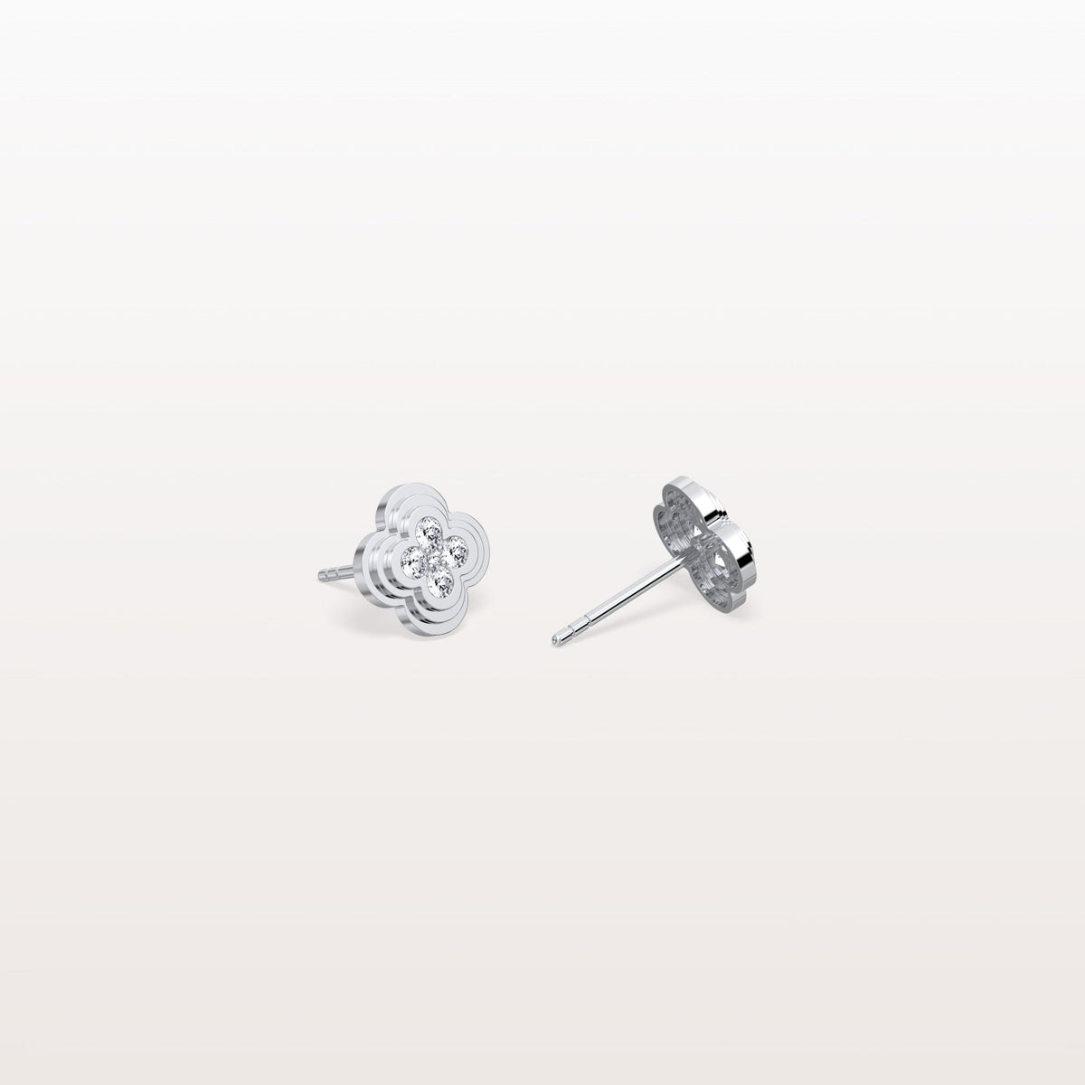 Lab Diamond Four Leaf Clover Studs Earrings - Earrings