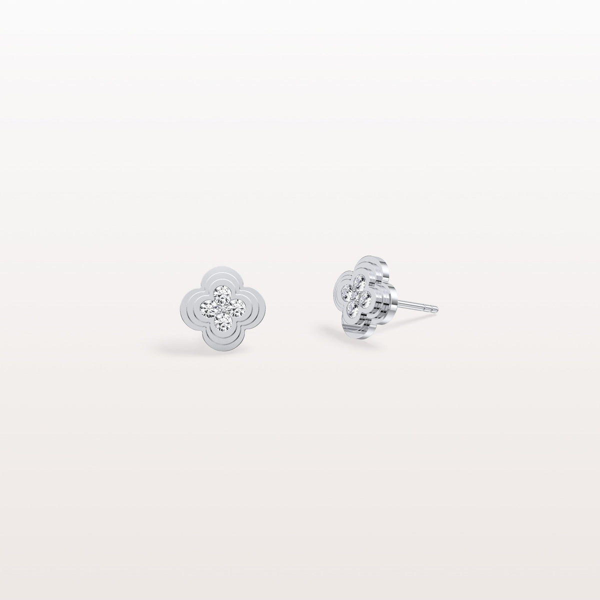 Lab Diamond Four Leaf Clover Studs Earrings - Earrings