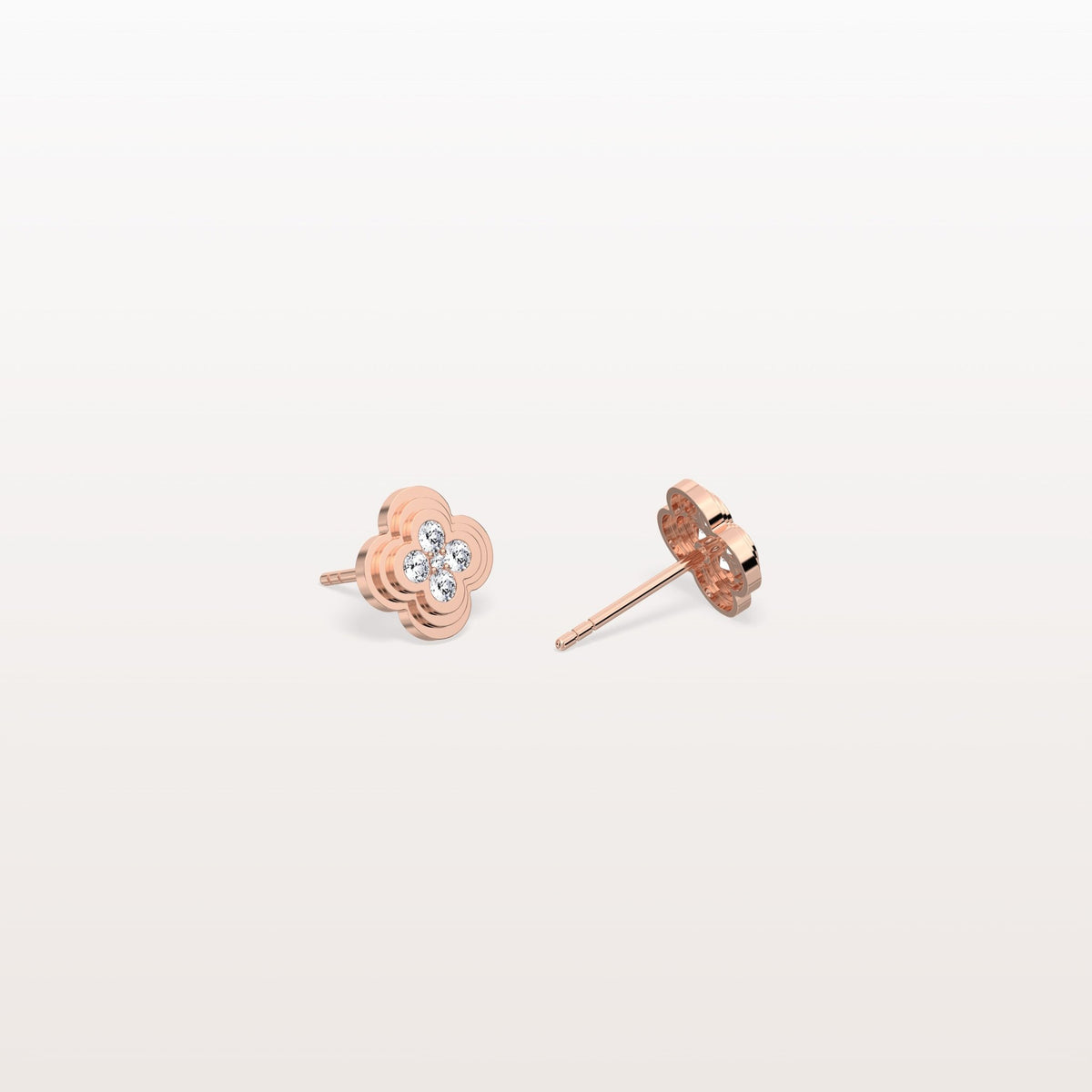 Lab Diamond Four Leaf Clover Studs Earrings - Earrings