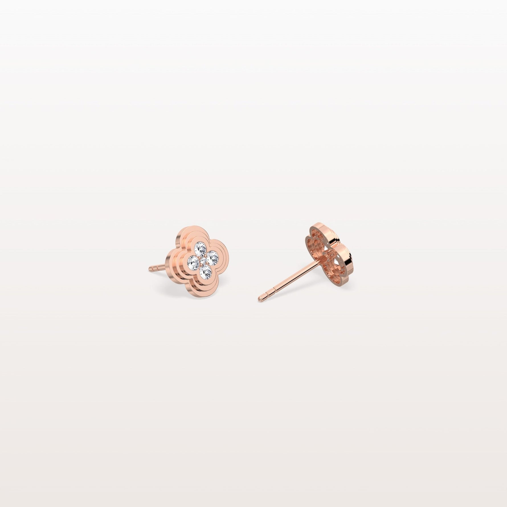 Lab Diamond Four Leaf Clover Studs Earrings - Earrings