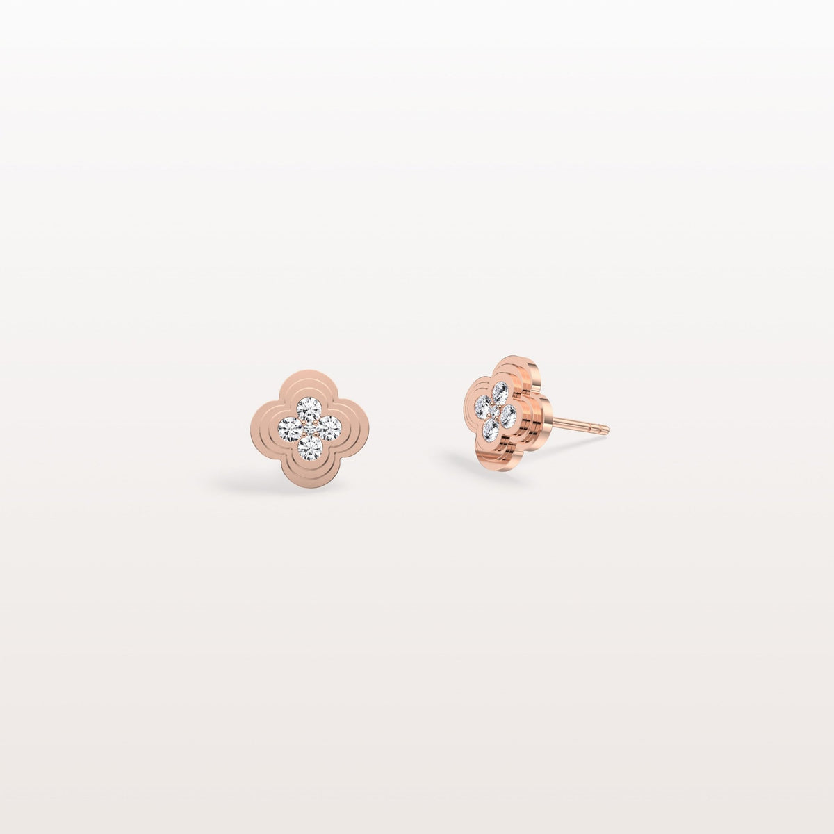 Lab Diamond Four Leaf Clover Studs Earrings - Earrings