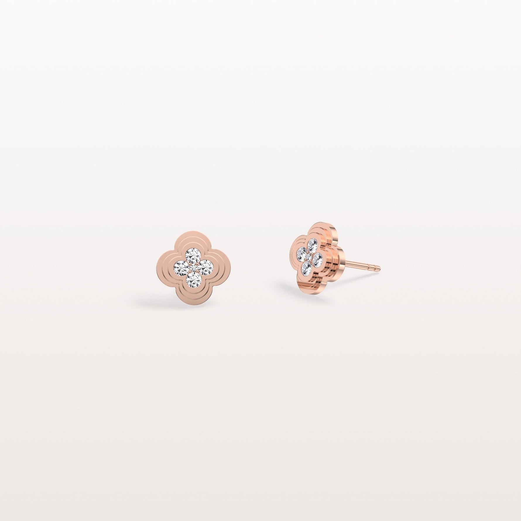 Lab Diamond Four Leaf Clover Studs Earrings - Earrings