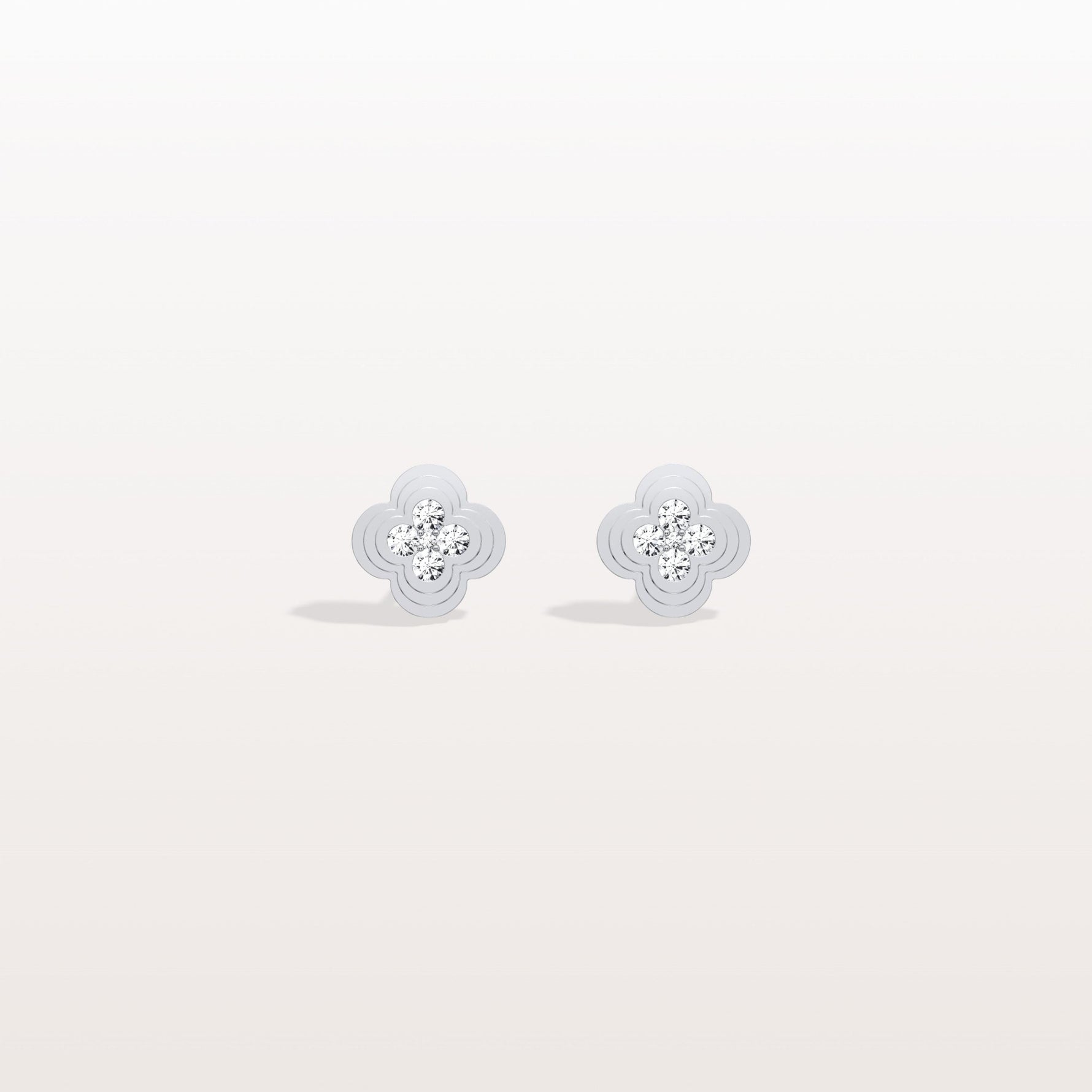 Lab Diamond Four Leaf Clover Studs Earrings - Earrings