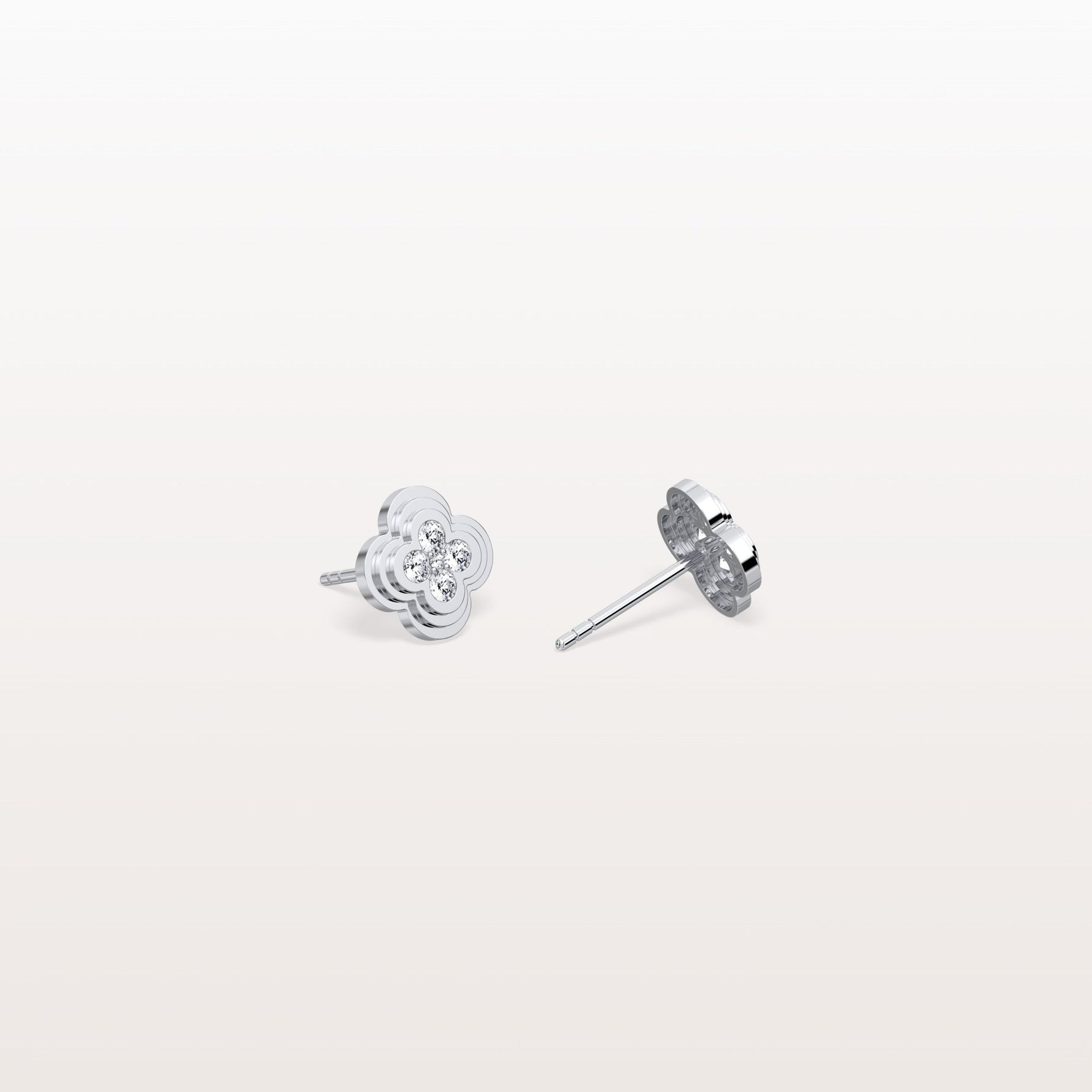 Lab Diamond Four Leaf Clover Studs Earrings - Earrings