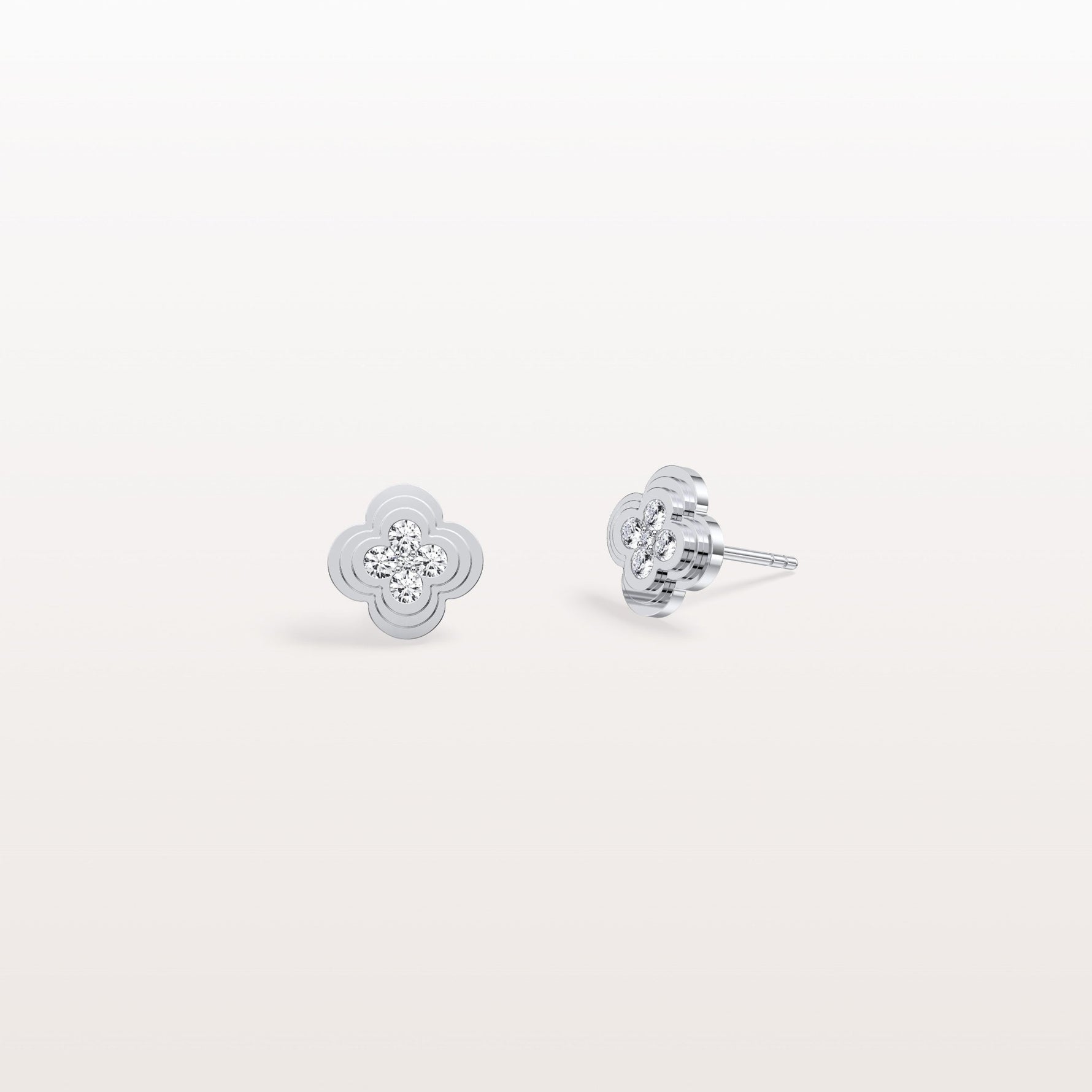 Lab Diamond Four Leaf Clover Studs Earrings - Earrings