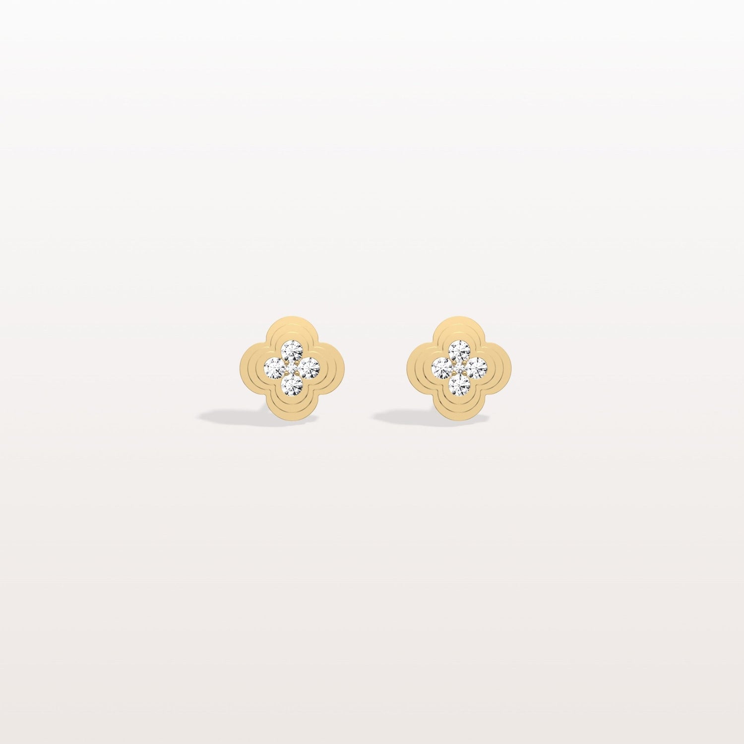 Lab Diamond Four Leaf Clover Studs Earrings - Earrings