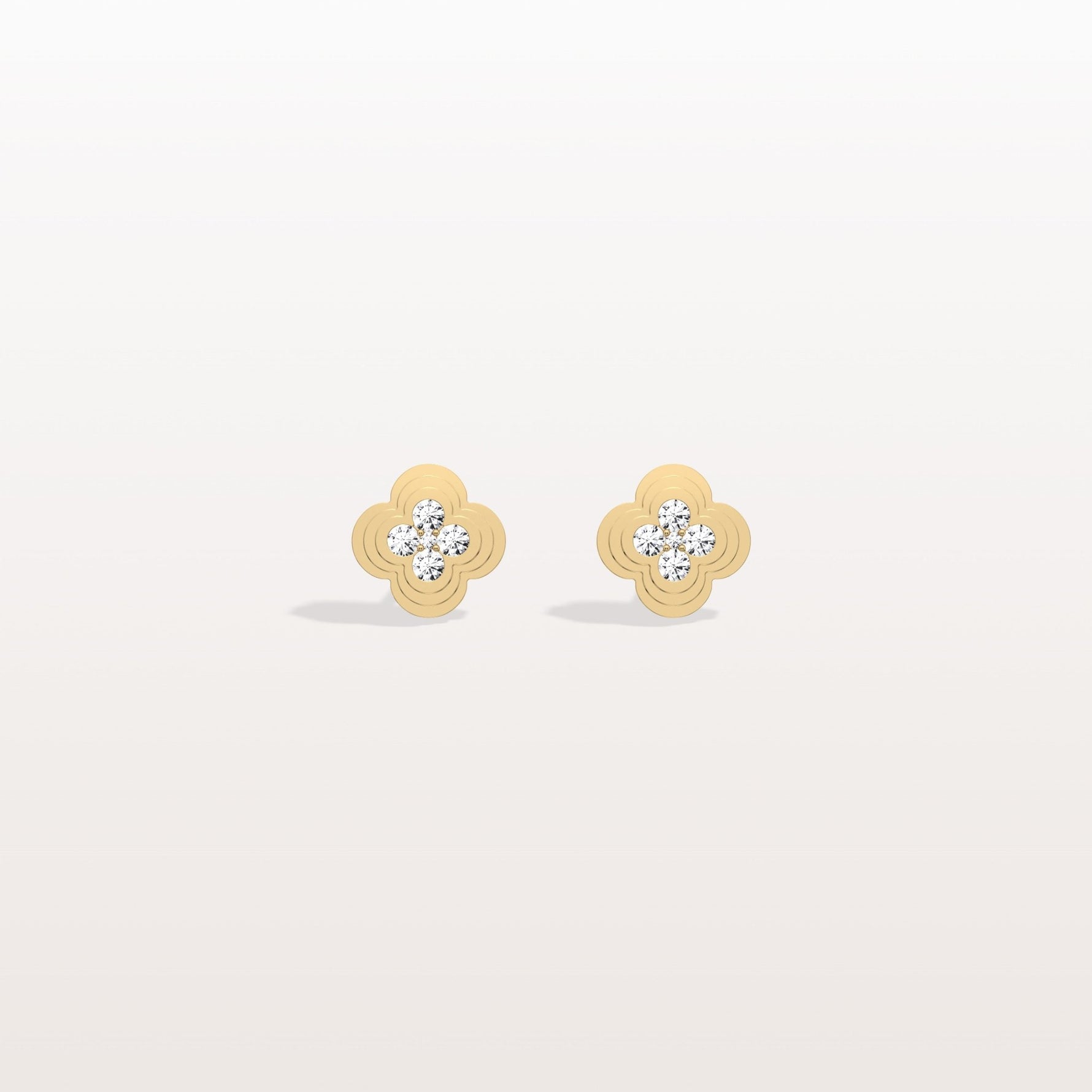 Lab Diamond Four Leaf Clover Studs Earrings - Earrings