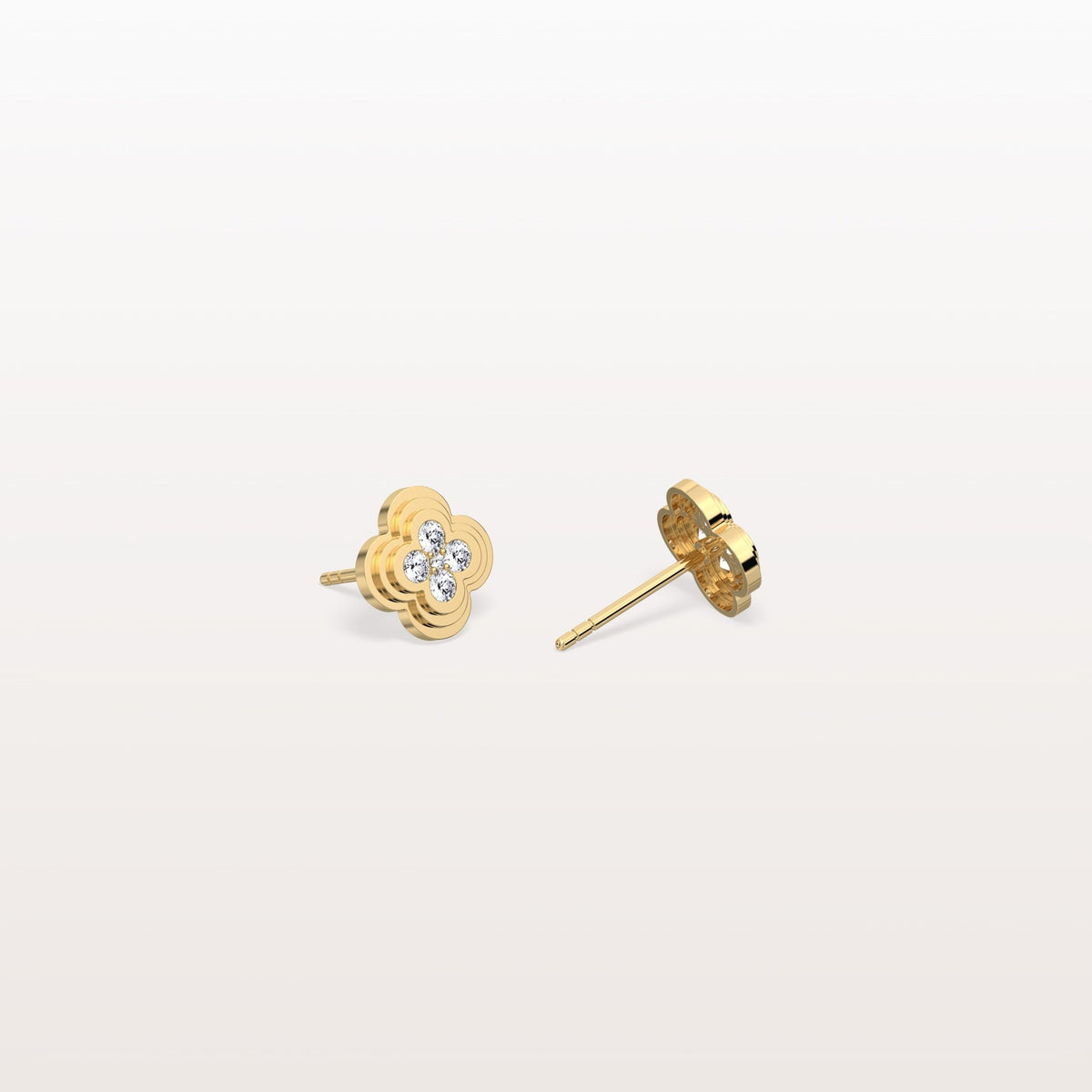 Lab Diamond Four Leaf Clover Studs Earrings - Earrings