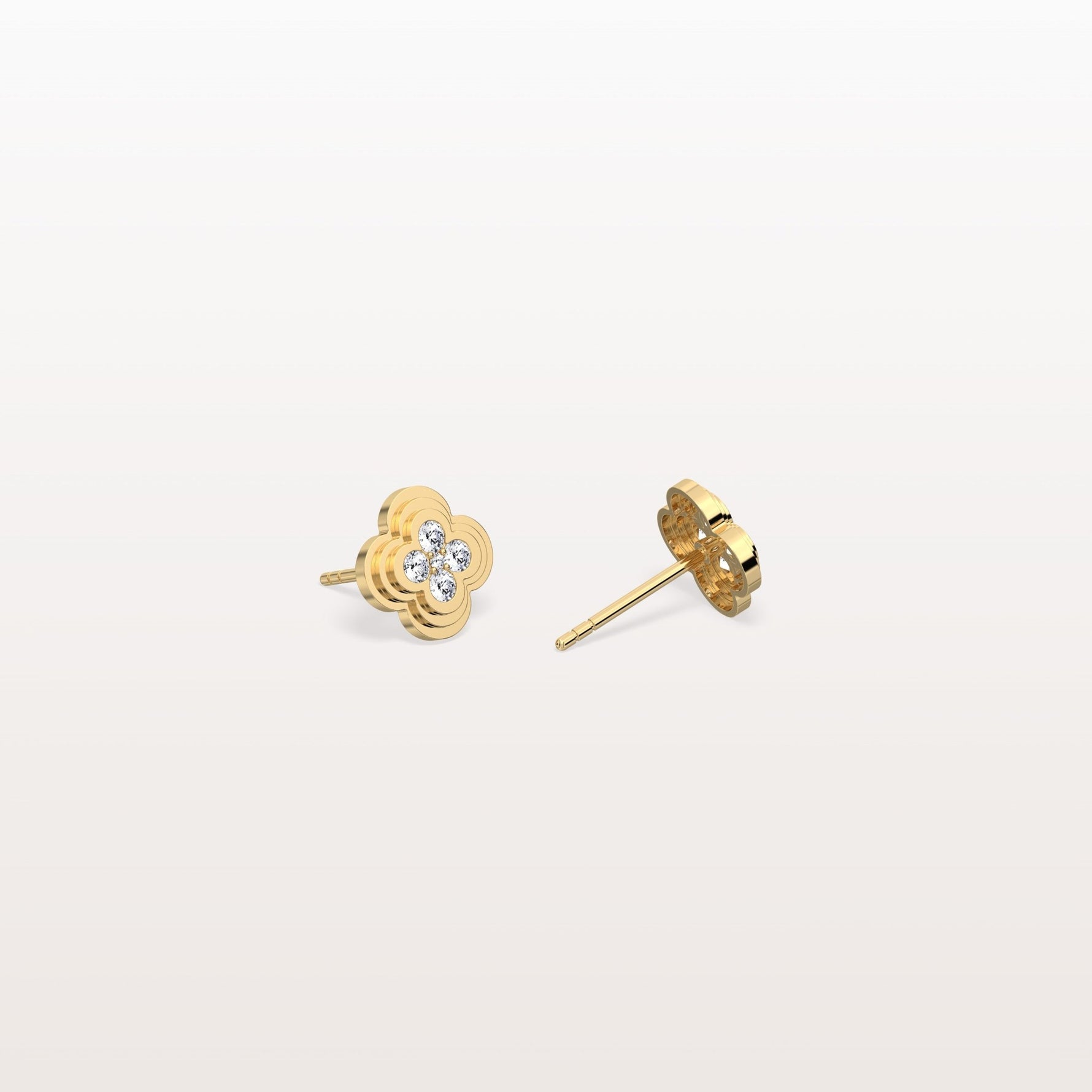 Lab Diamond Four Leaf Clover Studs Earrings - Earrings