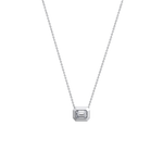0.5CT Emerald Cut Lab Diamond Octagon Pendant Necklace - Necklaces