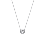 0.5CT Emerald Cut Lab Diamond Octagon Pendant Necklace - Necklaces