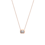 0.5CT Emerald Cut Lab Diamond Octagon Pendant Necklace - Necklaces