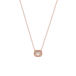 0.5CT Emerald Cut Lab Diamond Octagon Pendant Necklace - Necklaces