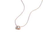 0.5CT Emerald Cut Lab Diamond Octagon Pendant Necklace - Necklaces