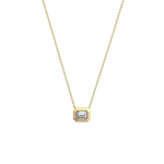 0.5CT Emerald Cut Lab Diamond Octagon Pendant Necklace - Necklaces