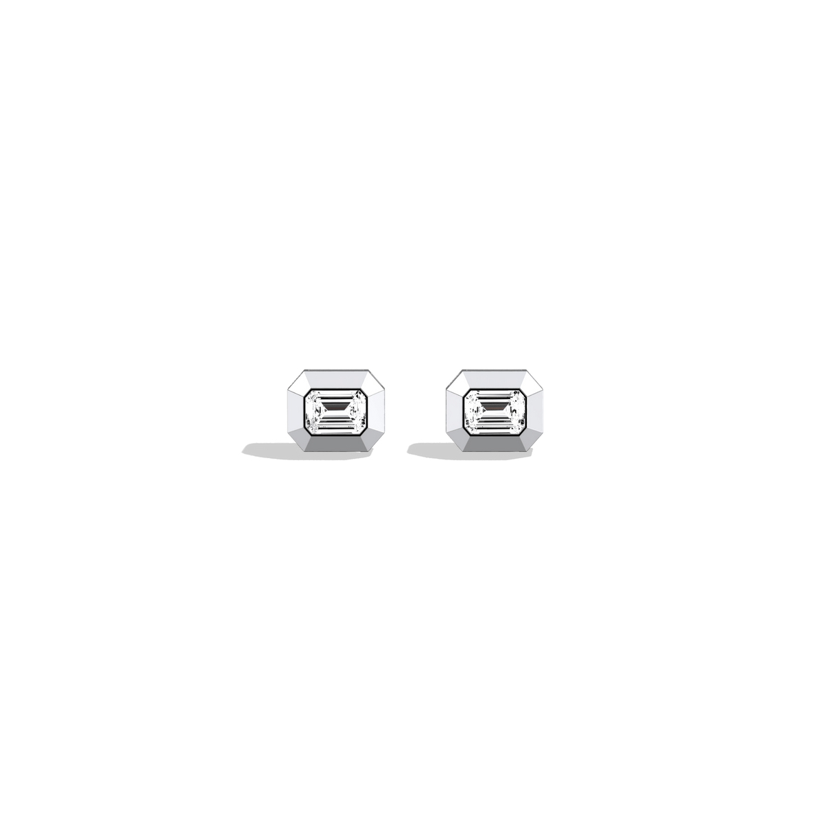 Lab Created Diamond 1.0CTW Octagonal Bezel Stud Earrings - Earrings