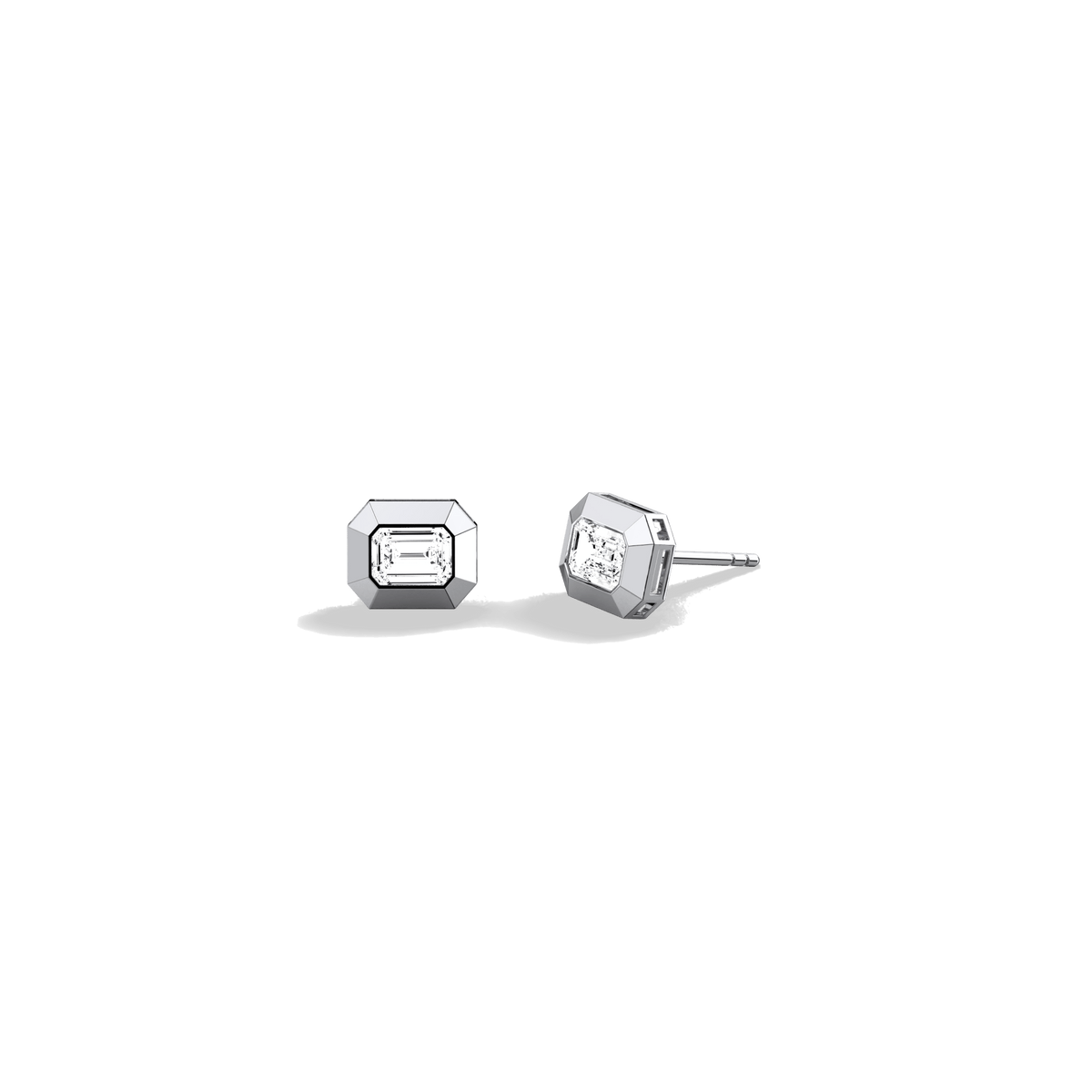 Lab Created Diamond 1.0CTW Octagonal Bezel Stud Earrings - Earrings