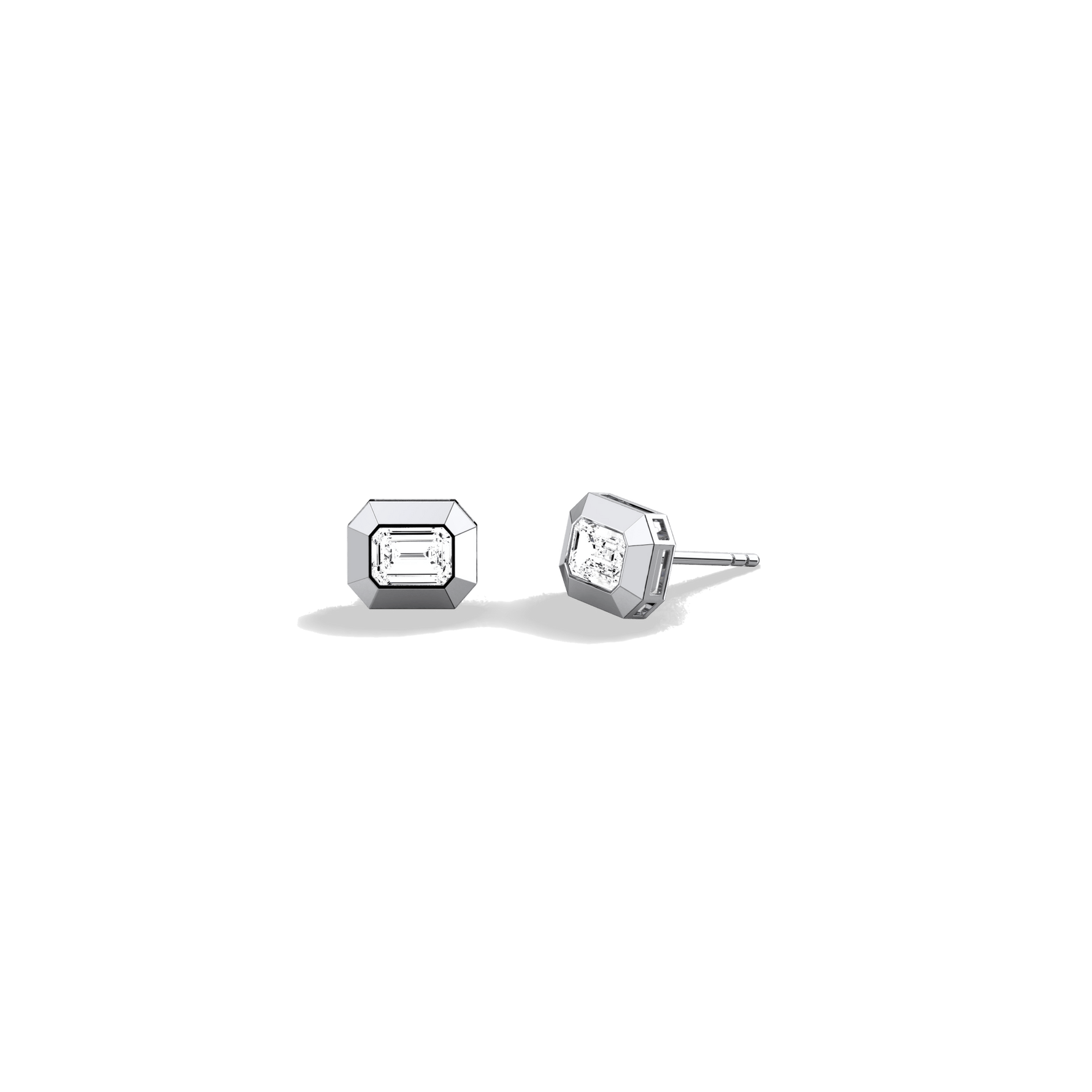 Lab Created Diamond 1.0CTW Octagonal Bezel Stud Earrings - Earrings