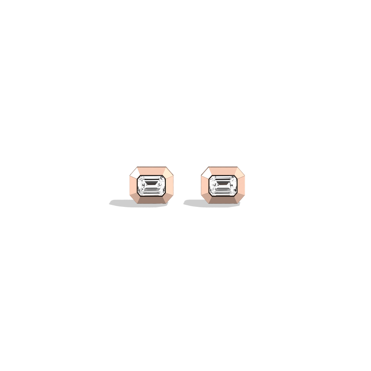 Lab Created Diamond 1.0CTW Octagonal Bezel Stud Earrings - Earrings