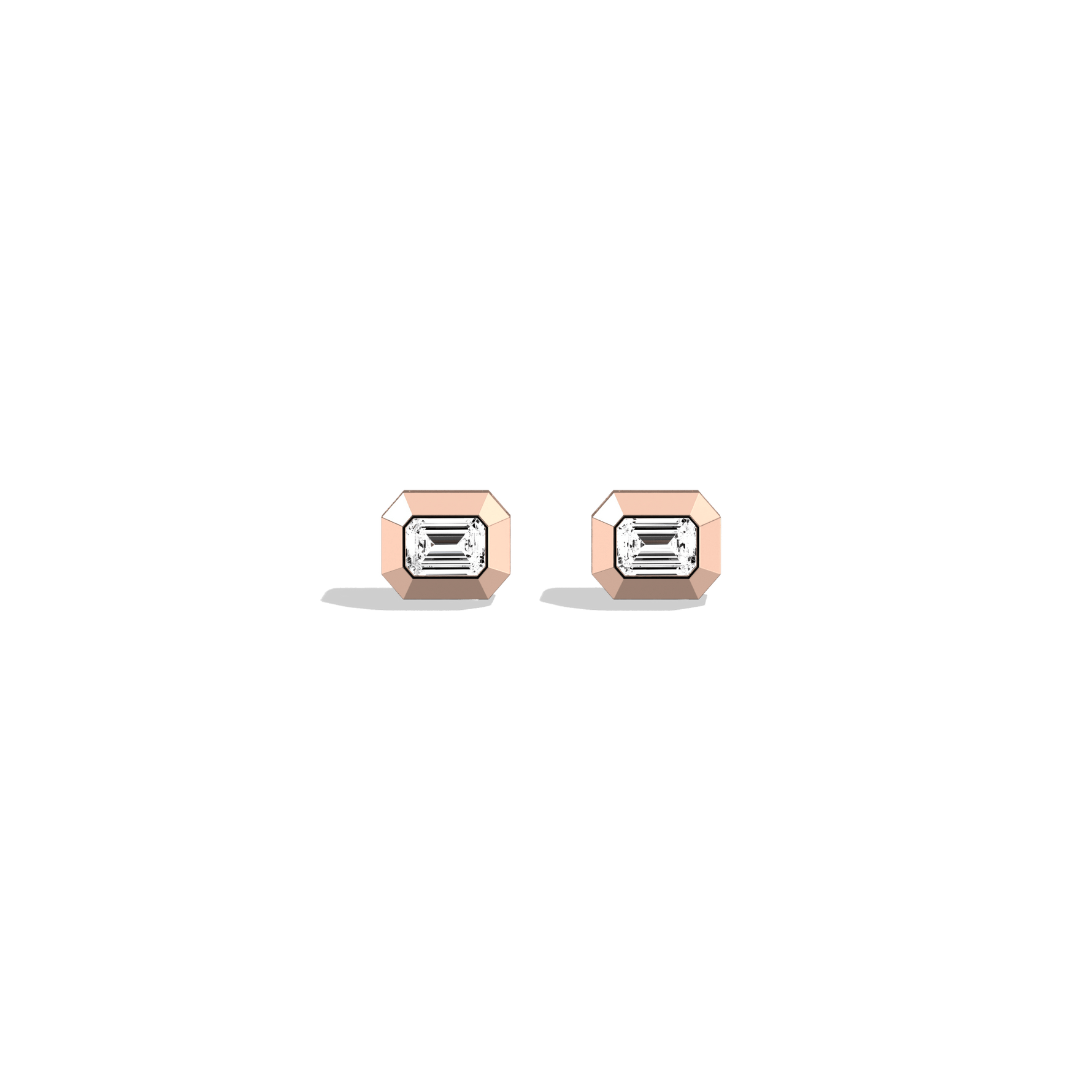 Lab Created Diamond 1.0CTW Octagonal Bezel Stud Earrings - Earrings