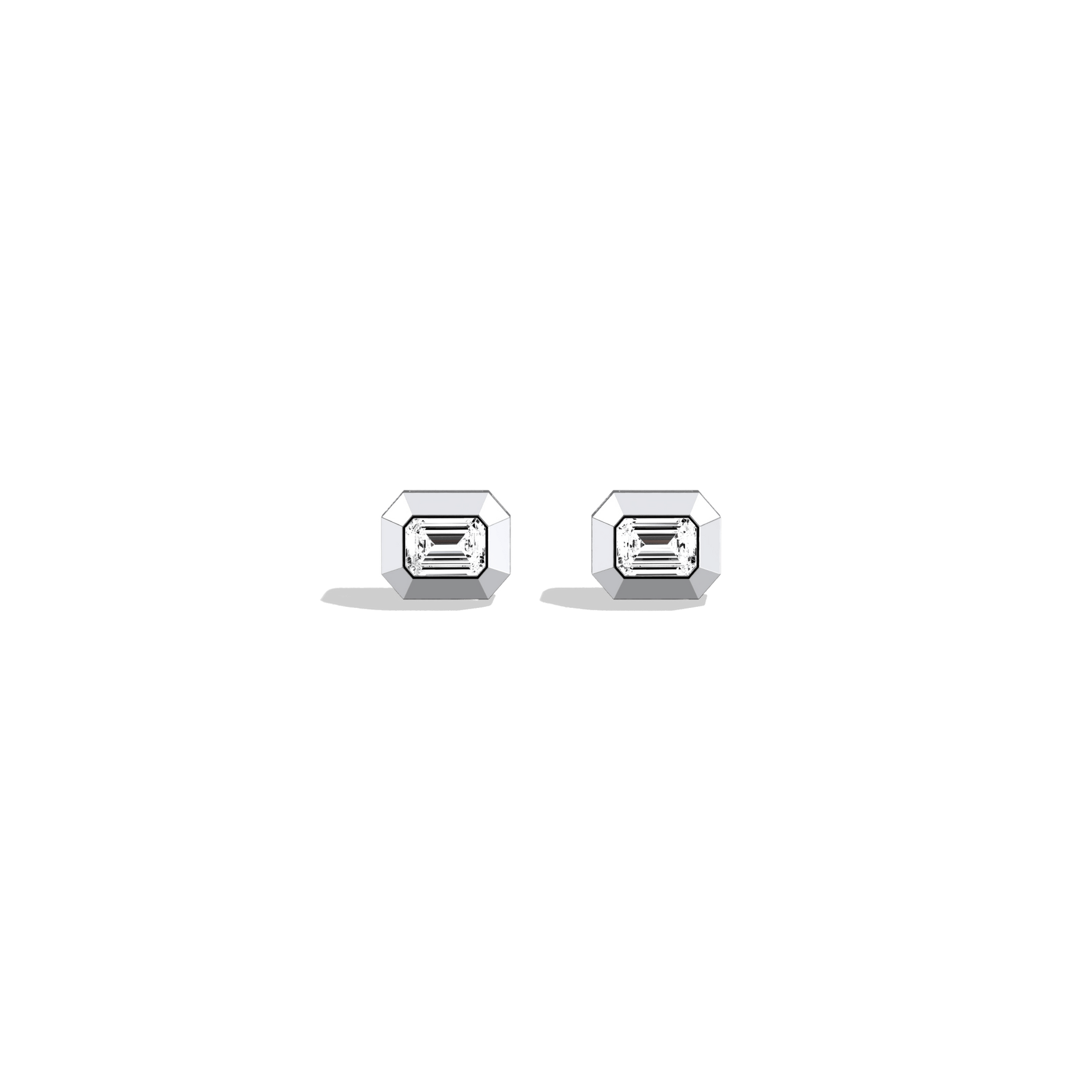 Lab Created Diamond 1.0CTW Octagonal Bezel Stud Earrings - Earrings
