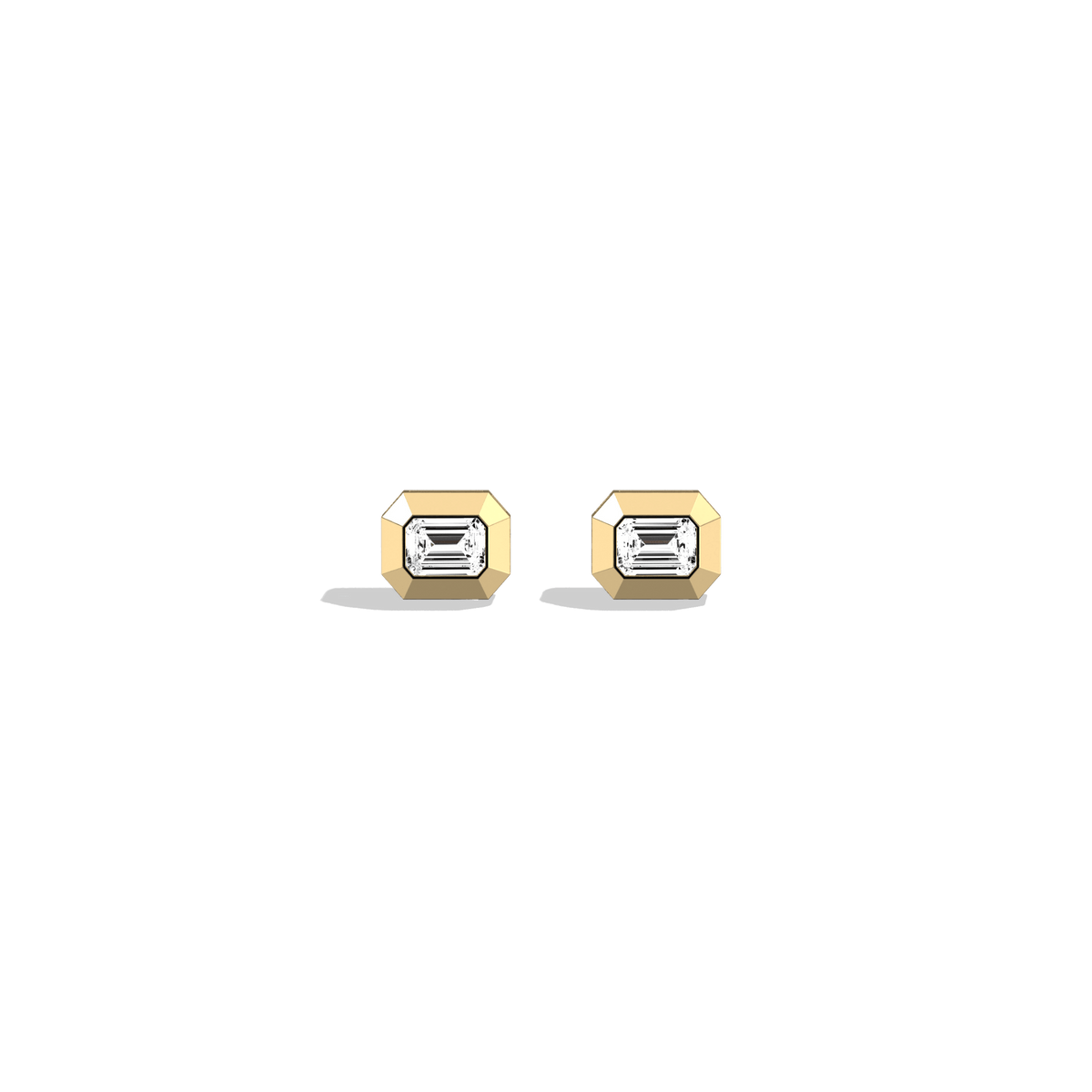 Lab Created Diamond 1.0CTW Octagonal Bezel Stud Earrings - Earrings
