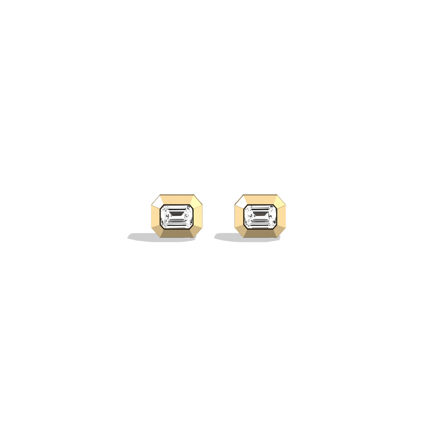 Lab Created Diamond 1.0CTW Octagonal Bezel Stud Earrings - Earrings