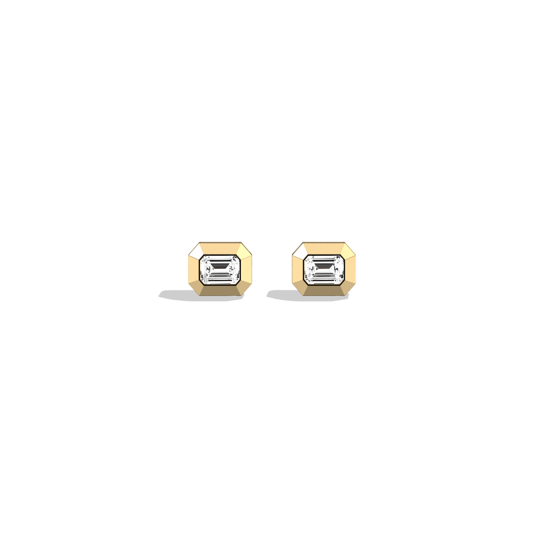Lab Created Diamond 1.0CTW Octagonal Bezel Stud Earrings - Earrings