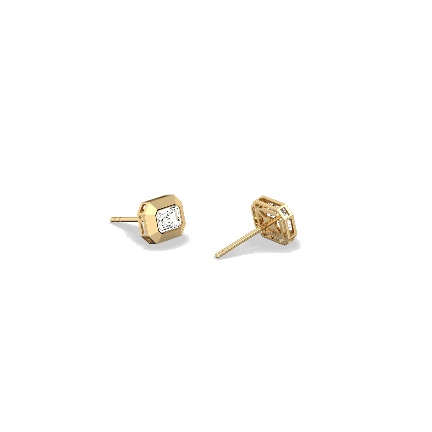 Lab Created Diamond 1.0CTW Octagonal Bezel Stud Earrings - Earrings