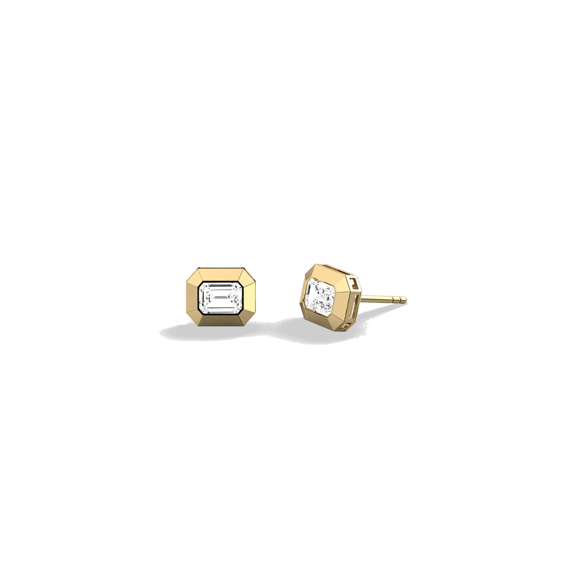Lab Created Diamond 1.0CTW Octagonal Bezel Stud Earrings - Earrings