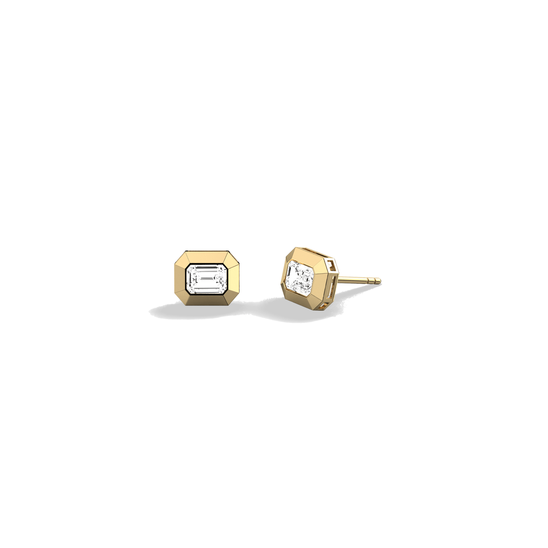Lab Created Diamond 1.0CTW Octagonal Bezel Stud Earrings - Earrings