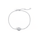 0.3CT Hexagon Lab Grown Diamond Chain Bracelet in 14K Solid Gold/Platinum - Bracelets