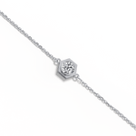 0.3CT Hexagon Lab Grown Diamond Chain Bracelet in 14K Solid Gold/Platinum - Bracelets