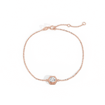 0.3CT Hexagon Lab Grown Diamond Chain Bracelet in 14K Solid Gold/Platinum - Bracelets