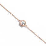 0.3CT Hexagon Lab Grown Diamond Chain Bracelet in 14K Solid Gold/Platinum - Bracelets