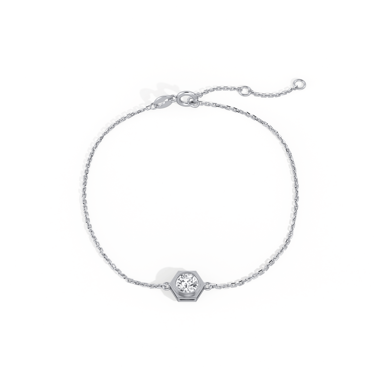 0.3CT Hexagon Lab Grown Diamond Chain Bracelet in 14K Solid Gold/Platinum - Bracelets