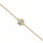 0.3CT Hexagon Lab Grown Diamond Chain Bracelet in 14K Solid Gold/Platinum - Bracelets