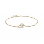 0.3CT Hexagon Lab Grown Diamond Chain Bracelet in 14K Solid Gold/Platinum - Bracelets