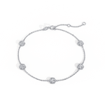Hexagon Bezel Lab Grown Diamond Bracelet in 14K Solid Gold/Platinum - Bracelets