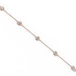Hexagon Bezel Lab Grown Diamond Bracelet in 14K Solid Gold/Platinum - Bracelets