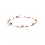 Hexagon Bezel Lab Grown Diamond Bracelet in 14K Solid Gold/Platinum - Bracelets