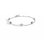 Hexagon Bezel Lab Grown Diamond Bracelet in 14K Solid Gold/Platinum - Bracelets